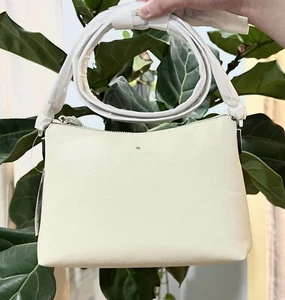Bolso bandolera de cuero guijarros Kate Spade Bailey suero de leche K4651 $299 - Imagen 1 de 14