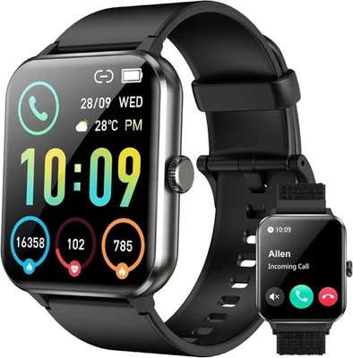 Smartwatch Uomo Donna con Funzione Telefono Fitness Tracker con Contapassi IT - Immagine 1 di 4