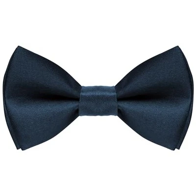 Pajarita para niños clásica color liso satinado ajustable niños azul marino oscuro Foto 1 de 4