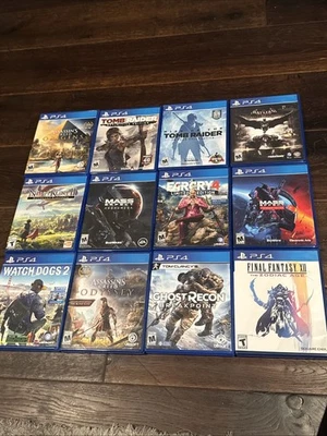 PS4 12 Game Lot- Tomb Raider - Far Cry 4, Mass Effect, Assassins Creed, Batman + - Image 1 of 4