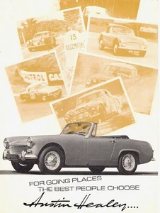 Austin-Healey Range 1966-1967 UK Market Foldout Brochure Sprite MkIV, 3000 MkIII - Picture 1 of 2