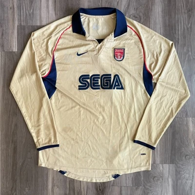 Vintage Nike Arsenal Thierry Henry 2001-2002 Gold Away SEGA Soccer Jersey Size L - Image 1 of 4