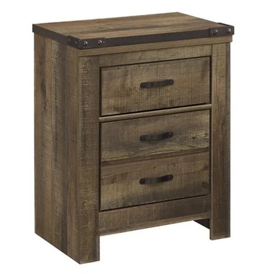 Signature Design by Ashley Trinell 2 Drawer Wood Night Stand in Brown - Image 1 of 3