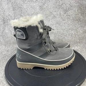 Sorel Boots Womens Size 9 Tivoli II Gray Suede Faux Fur Waterproof Snow - Picture 1 of 10