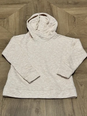 Jones New York Quilted Cowl Neck Womens Hoodie Medium Beige Pullover Sweatshirt - Image 1 of 4