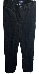 Chaps 7 Boys Black Corduroy Classic Chino Pants Adjustable Waist L 23”preppy - Picture 1 of 8