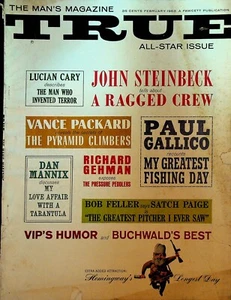 True Magazine February 1963 John Steinbeck Bob Feller Satchell Paige - Imagen 1 de 2