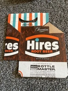 HIRES ROOT BEER Soda Bottle Six Pack Cardboard Carrier NOS - Picture 1 of 7