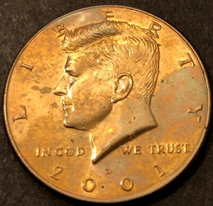 2001-D KENNEDY EAGLE BACK HALF DOLLAR - MS BU - GETÖNT - 1 - Bild 1 von 2