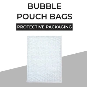 200x Bubble Pouch Bag 100x180mm White Clear Plastic Bubble Wrap Bags Sleeve - Picture 1 of 1