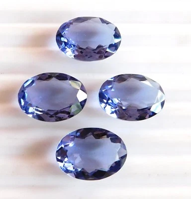 13x18 MM Lab Created Tanzanite Oval Cut Lot Loose Gemstone 38.10 Cts 4 Pc H-2964 - Image 1 of 2