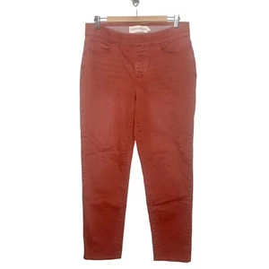 Soft Surroundings Womens Ultimate Denim Pull On Relaxed Jeans Rust Red Orange M - Picture 1 of 7