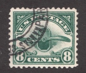 1923 United States Sc# C4 airmail - 8¢ centered, Kansas cancel - Used Cv$15 - Picture 1 of 1