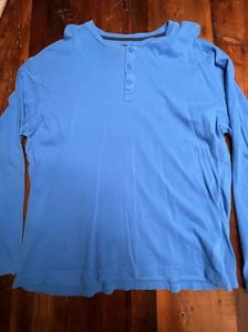 Chaps Pajama/Sleepwear Blue T-Shirt Pullover Men’s Long Sleeve 100% Cotton Sz XL - Picture 1 of 12