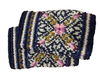 Nuevo con etiquetas Catálogo Sundance Nudo Francés Lana Azul “Northern Star Boot Cuffs” Foto 1 de 3