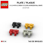 LEGO 60470b Plate Plaque 1 x 2 with 2 Open O Clips Horizontal Grip (x 4)