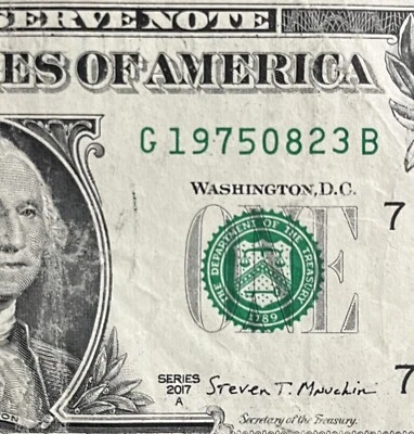 August 23, 1975 (G 19750823 B) BIRTHDAY Note $1 One Dollar Bill - Image 1 of 3