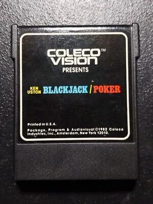 Colecovision Ken Uston Blackjack Poker 1982 Game Cartridge  - Image 1 of 2