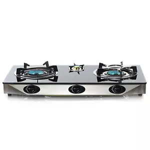 Portable Gas Stove 3 Burner Cooktop Hob Indoor Caravan Cooker LPG 7.8kW NGB-S3 - Picture 1 of 13