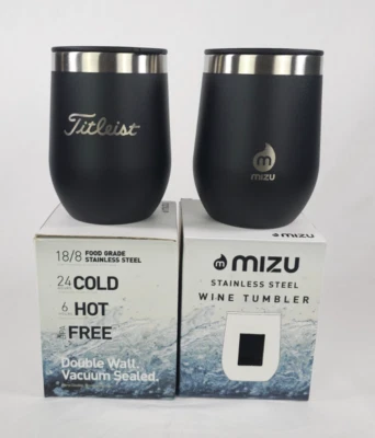 Mizu TITLEIST Golf Logo Stainless Steel Stemless 11 oz Wine Glass Tumbler Set 2 - Image 1 of 4