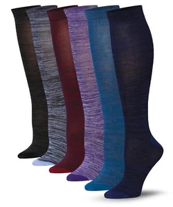 Women's 6 Pairs Colorful Patterned Knee High Socks Fashion Casual Fun Designs - Picture 1 of 4