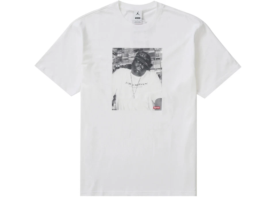 Supreme x Nike Air Jordan x Biggie Tee White Size 2XL HJ8385-100