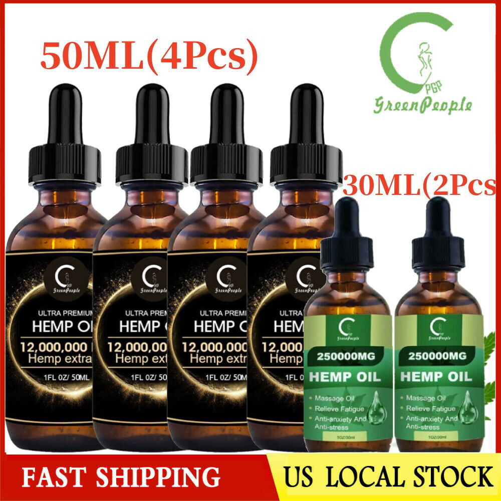 Premium Organic Hemp Oil for Pain Relief,Anxiety,Reduce Stress,Sleep 2/4Packs