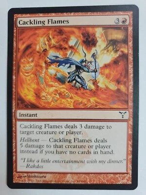 MTG Magic The Gathering Card Cackling FlamesInstant Red Dissension 2006 - Image 1 of 2
