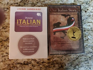 2 DVDs: Our Italian Story documentary & I Know Italian living language ship free - Picture 1 of 3