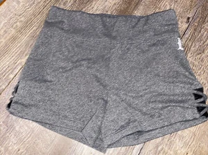 Justice sz 18/20 gray compression gymnastics cheer dance shorts guc - Picture 1 of 4