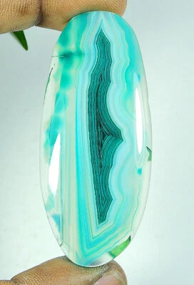 101Cts. Dyed Onyx Agate Oval Shape Cabochon Loose Gemstone 28X65MM — 第 1/4 张图片
