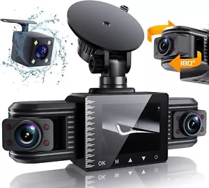 Autos Dash Cam 1080p 3-Kanal Nachtsicht Schleifenaufnahme G-Sensor Parkmonitor - Bild 1 von 11