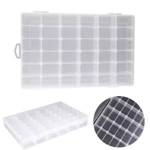 36 Slots Clear Plastic Jewelry Storage Box Beads Case Organizer Tools w/Divider - Picture 1 of 11
