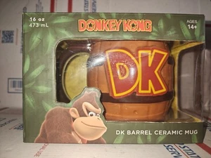 Donkey Kong DK Barrel Ceramic Mug Brand New In Box 2017 Nintendo - Picture 1 of 3