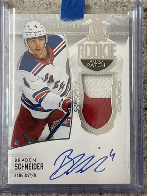 2022-23 UD The Cup Braden Schneider Rookie Patch Auto #/249 RPA - Image 1 of 2