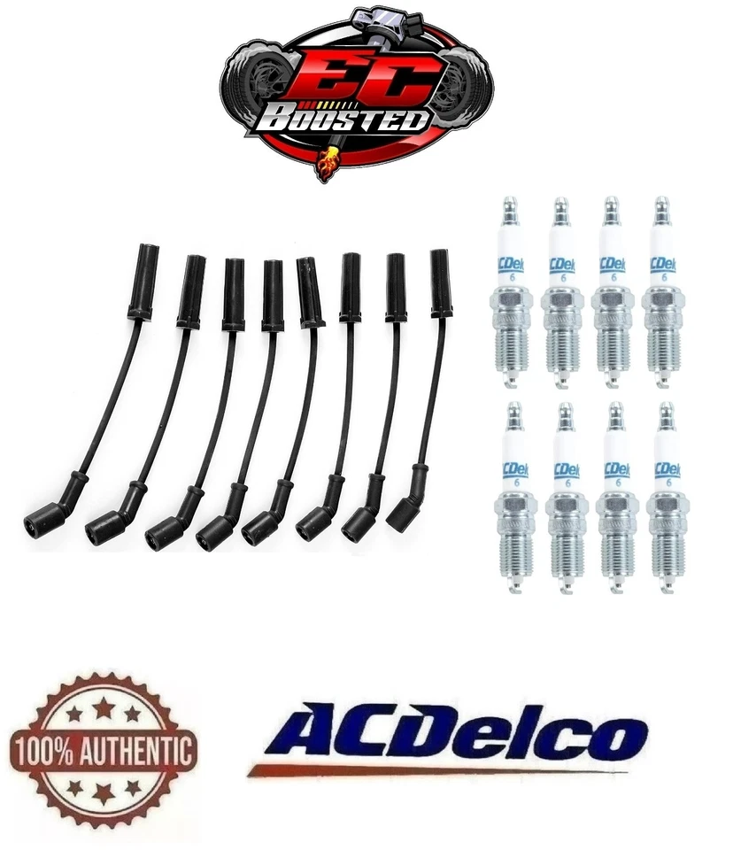 8x 9748HH Wires + 8x Iridium 41-962 Spark Plugs Set For Chevy GMC 4.8L 5.3L 6.0L - Image 1 of 3
