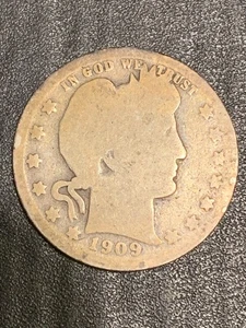 1909-O New Orleans  Mint Silver Barber Quarter  lot # 2081 - Picture 1 of 5