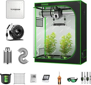 VIVOSUN 4x2ft Complete Grow Tent Kit & VS1000 LED Grow Light & 4" Inline Fan Kit - Picture 1 of 15