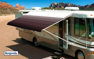 RV Awning Replacement fabric canopy, 17' Burgundy w/Wht W/G (Fabric:16'2") - Bild 1 von 1
