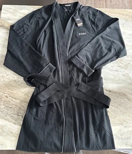 NWT Hugo Boss Bodywear Men's Logo Kimono BM Black Robe Size XXL - Picture 1 of 4