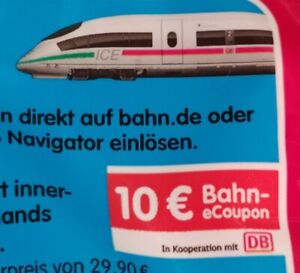 10 Euro Bahn Gutschein 10 € DB eCoupon ++++BLITZVERSAND in Minuten+++