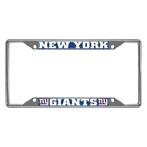 Fanmats NFL New York Giants Chrome Metal License Plate Frame - Picture 1 of 2