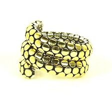 JOHN HARDY $1195 Sterling Silver 18K Gold Double Coil Ring Size 7