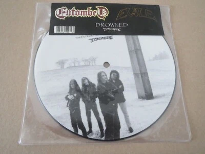 ENTOMBED  / EVILE ~DROWNED~ AWESOME RARE PRESS 7" EP VINYL PICTURE DISMEMBER NEW - Image 1 of 2
