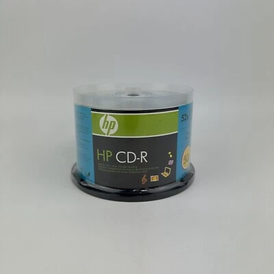 HP CD-R 50 pacotes 700MB 80 min 52X eixo novo logotipo mídia em branco disco ecológico - Imagem 1 de 4