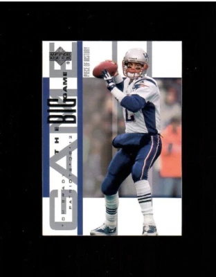 Tom Brady 2002 Upper Deck Piece of History "Big Game" Patriots cartão FB #BG-18 - Imagem 1 de 2