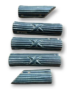 Lot of 5 antique Pewabic Accent tile iridescent Black green salvage DETROIT - Picture 1 of 8