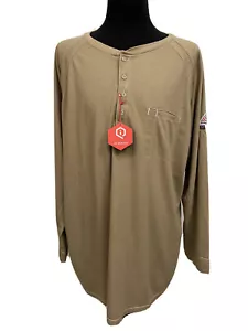 Men's Bulwark Shirt FR Henley QT20 IQ Series Comfort Knit 3XL Khaki HRC2 - Imagen 1 de 5