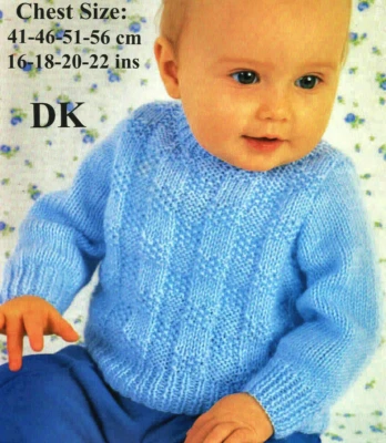 Vintage "COPY" Baby / Child Jumper.   Chest:16-18-20-22" / 41-46-51-56cm  8 Ply - image 1 of 4