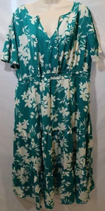 Women's Torrid Tea Length Studio Crepe De Chine Tie Neck Dress Plus Size 1 NWT - Picture 1 of 3